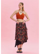 Floral Print Skirt with Elastic Waist and Tie Detail 4523